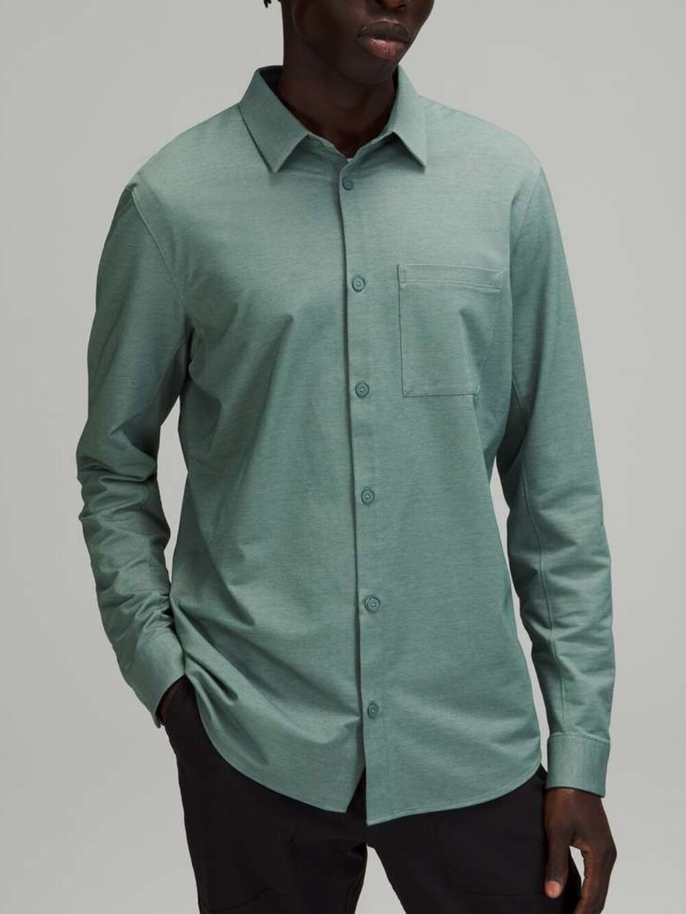 Lululemon Commission Long Sleeve Shirt Oxford Tidewater Teal Medium